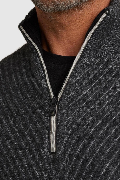 Vanguard half zip collar wool blend